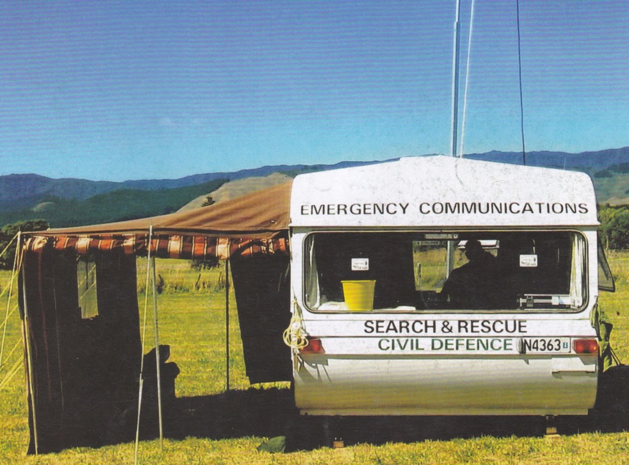 Caravan Emergency Communications Caravan in a filed